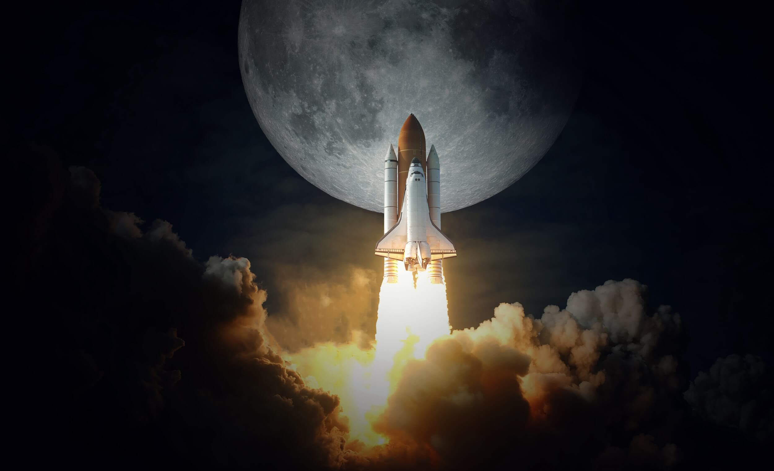 Image if a Nasa rocket going to the moon.